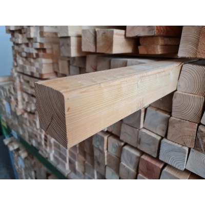 Restposten / Kantholz 70x70mm - Kanten gefast (abgerundet) - Sibirische Lärche