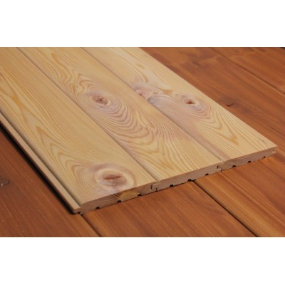 Profilholz glatt, Faseprofil sibirische Lärche 14x38 mm